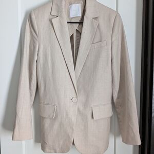 Mango Linen Blend Blazer